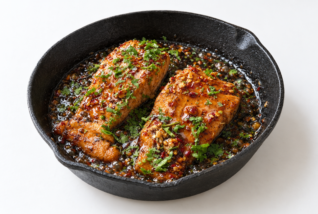 Honey Lemon Garlic Glazed Salmon