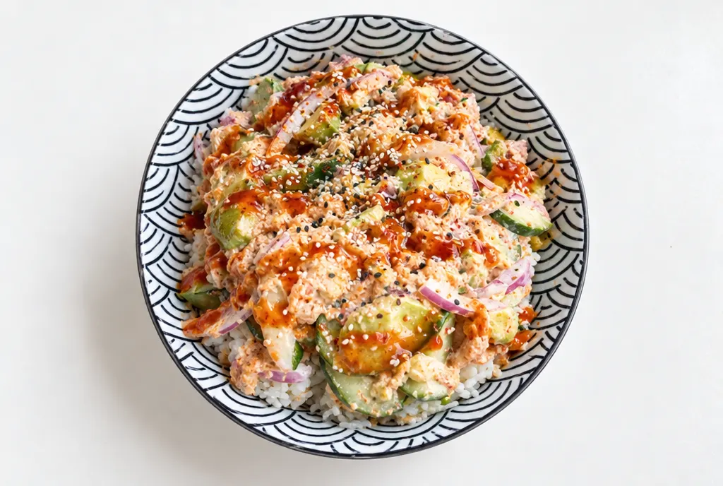 Spicy Tuna Cucumber Rice Bowl