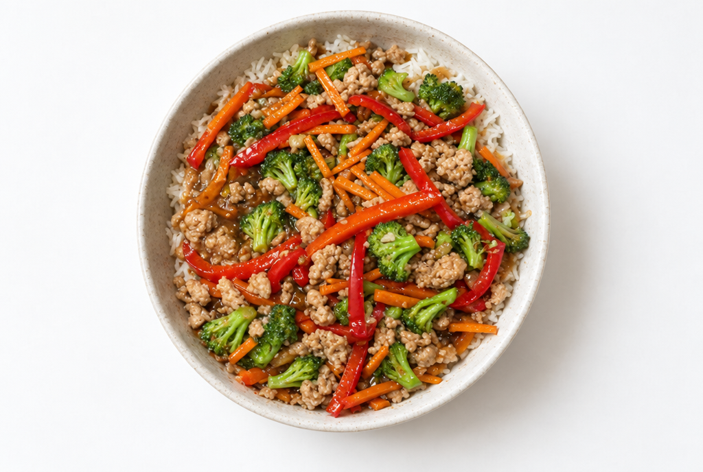 Ground Turkey Teriyaki Stir Fry