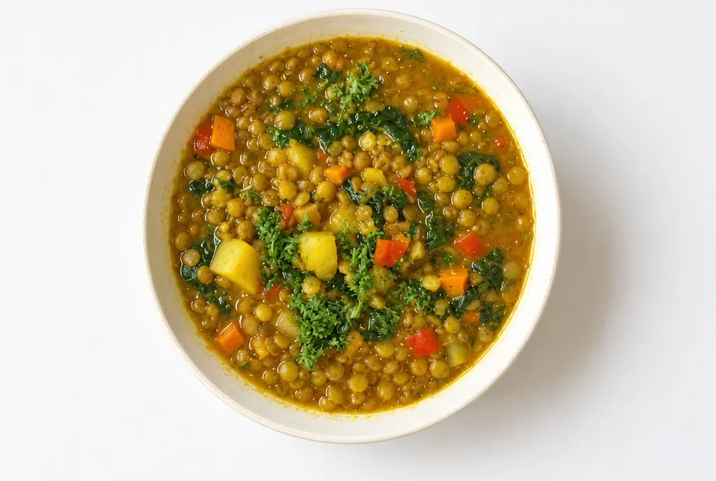 Mediterranean Green Lentil Soup
