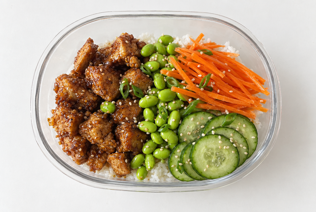 Garlic Ginger Tofu Rice Bowl