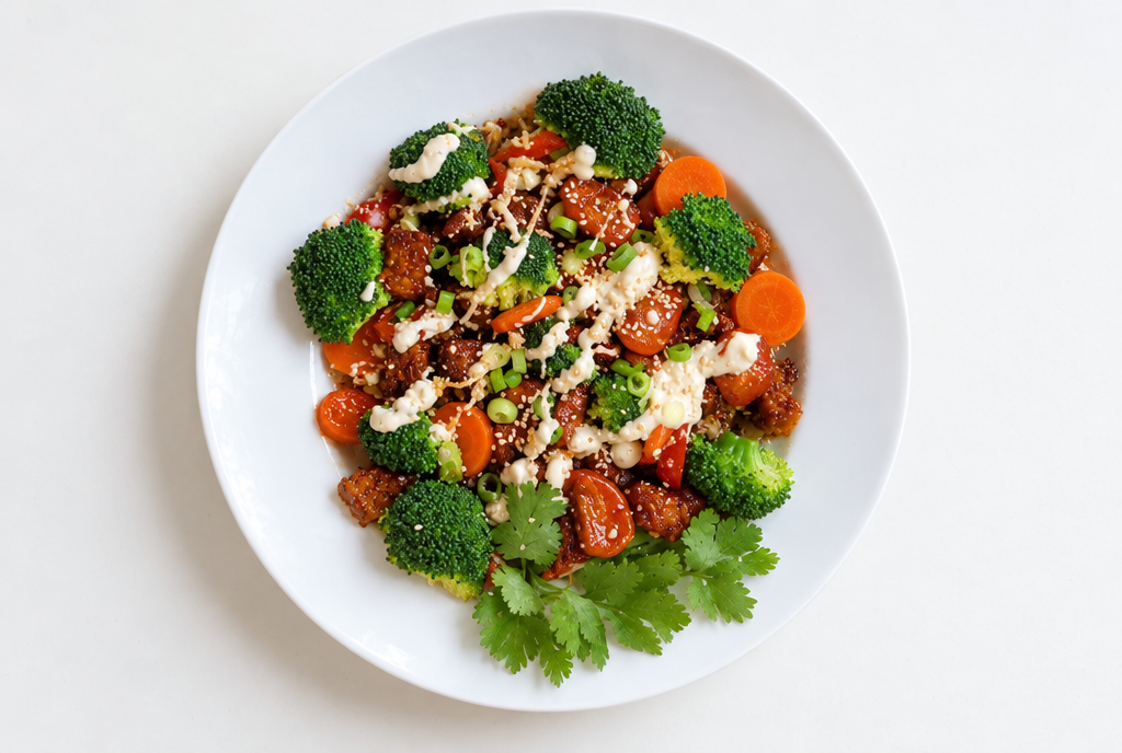 Sweet and Spicy Glazed Tempeh