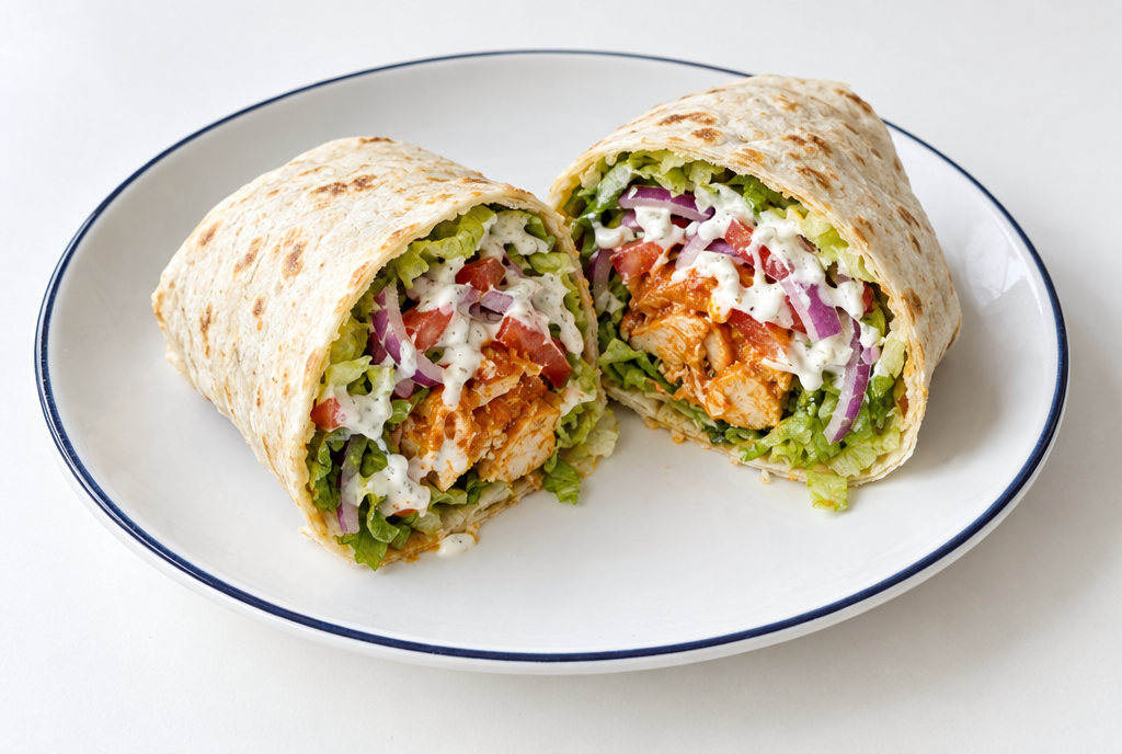 High-Protein Buffalo Chicken Wrap