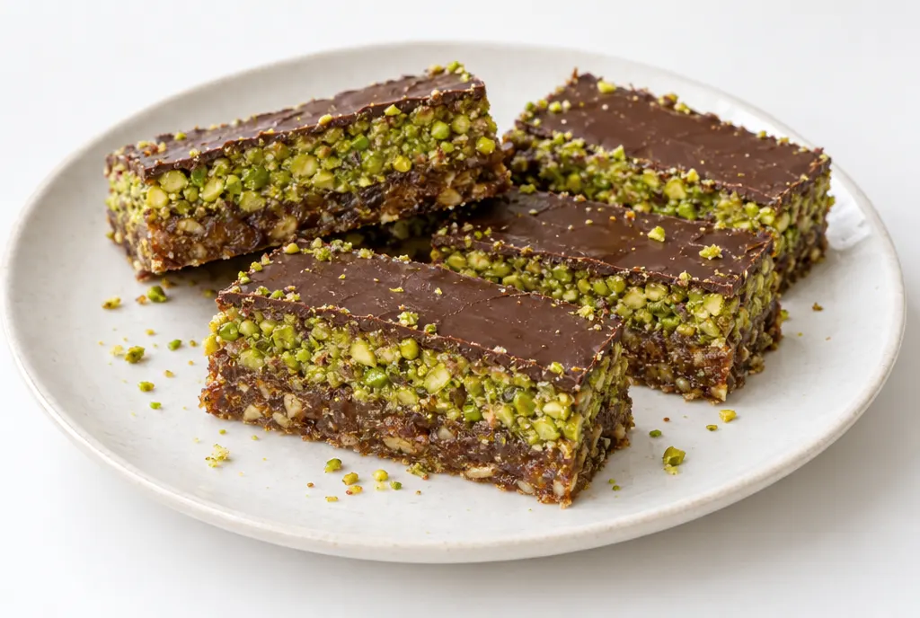 Date and Pistachio Chocolate Bars