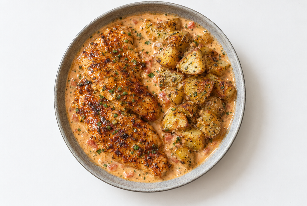 Cajun Honey Butter Chicken with Creamy Potatoes