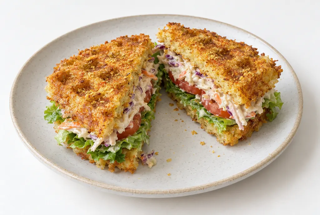 Crispy Potato Waffle Sandwich