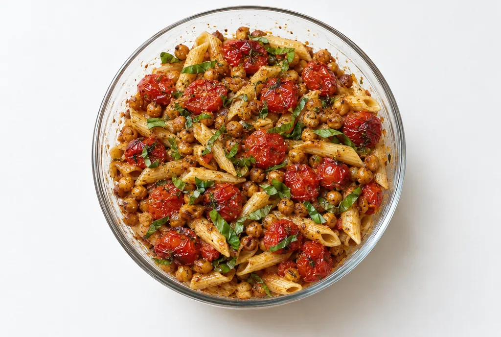 Roasted Tomato Chickpea Pasta