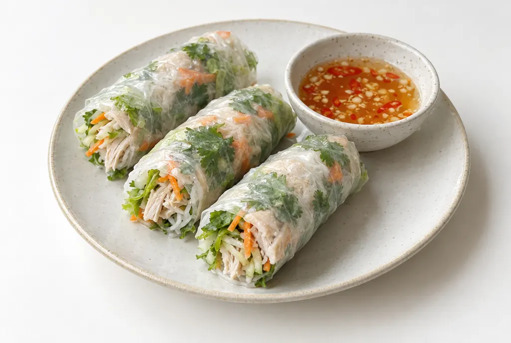 Chicken Rice Paper Rolls