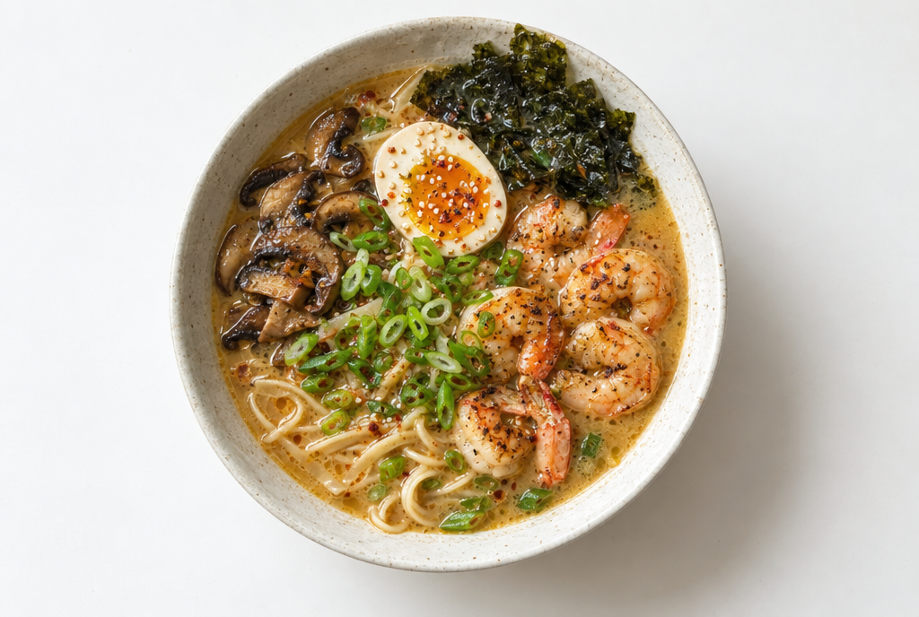 High-Protein Shrimp Miso Ramen