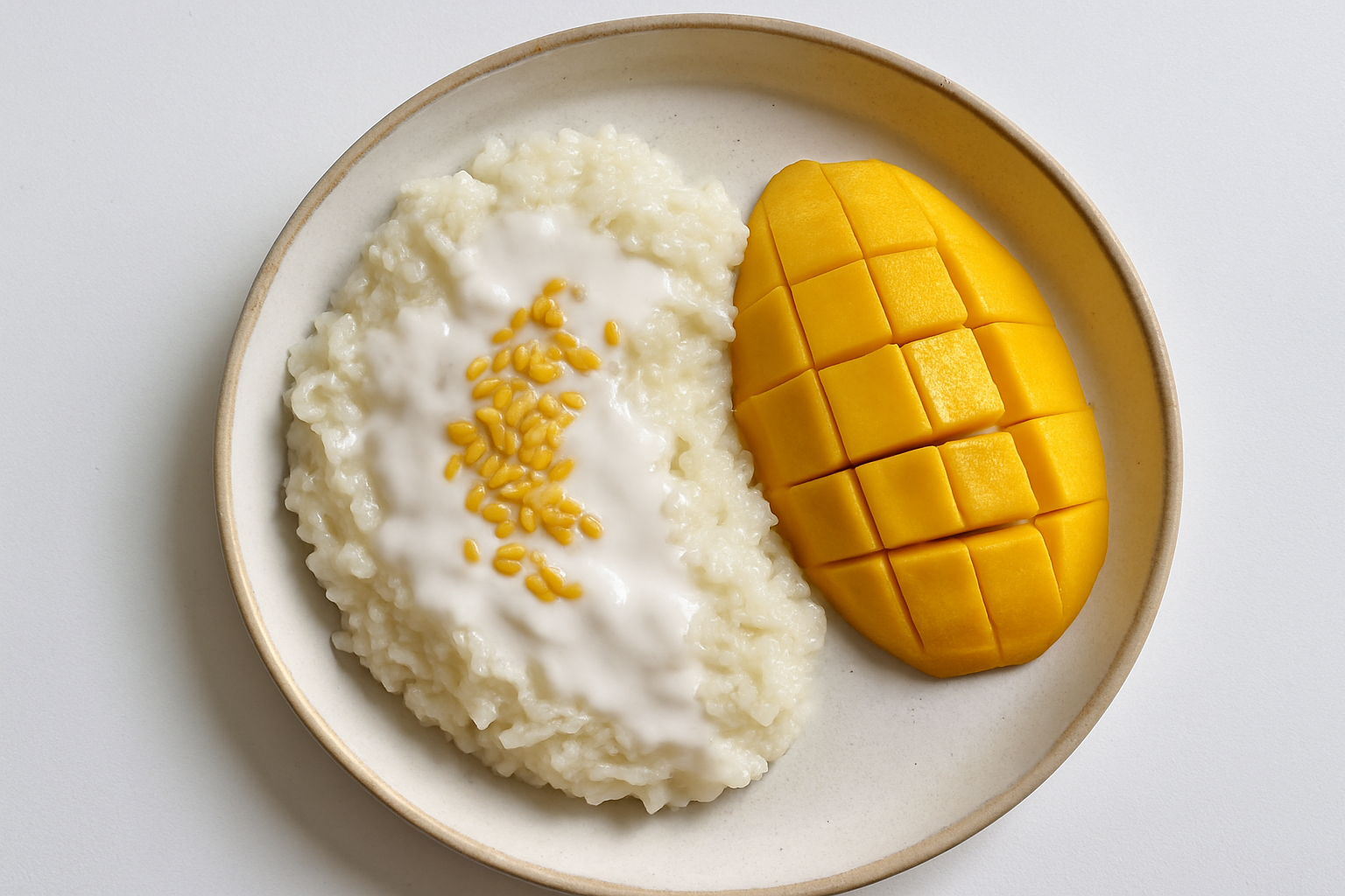 Mango Sticky Rice with Coconut Sauce