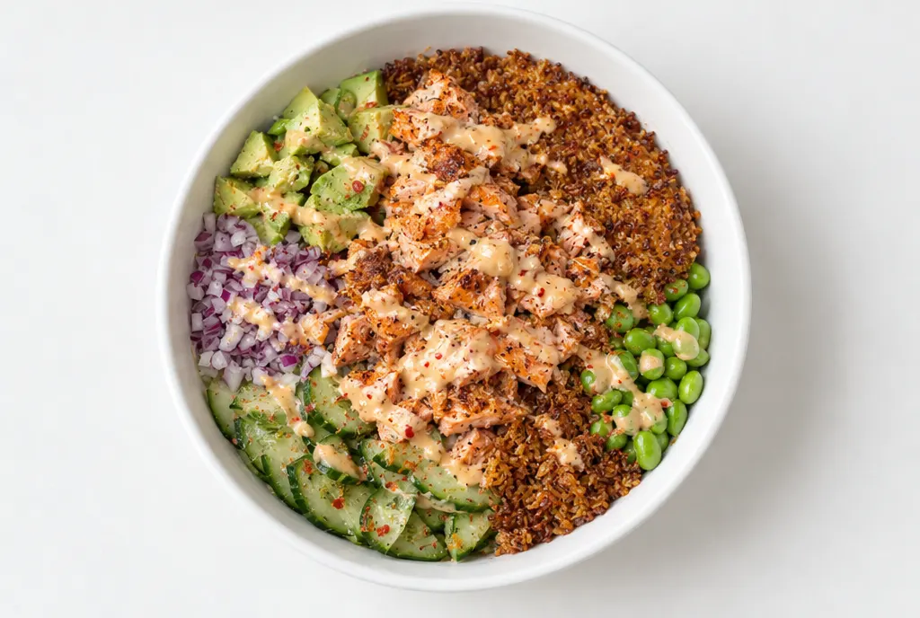 Crispy Rice Bang Bang Salmon Salad