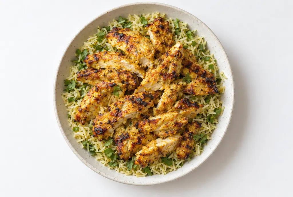 Spiced Yogurt Grilled Chicken and Rice