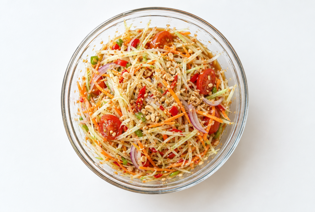 Thai Green Papaya Salad with Peanut Dressing