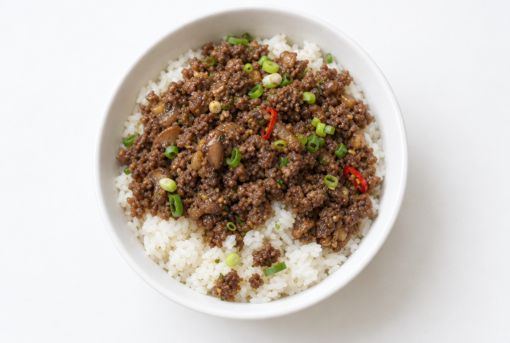 Ground Beef Bulgogi Rice Bowl