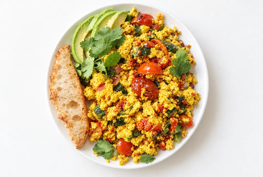 Roasted Poblano Tofu Scramble